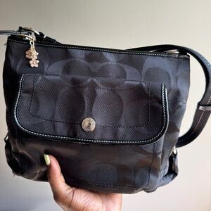 Black Coach Signature Ashley Shoulder Bag